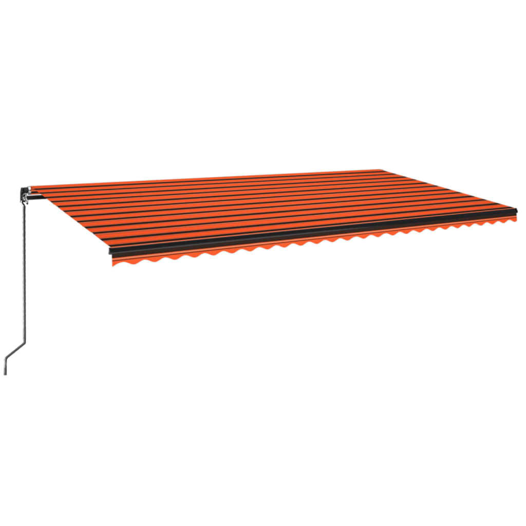 Einziehbare manuelle Markise mit LED 600x350 cm Orange und Braun