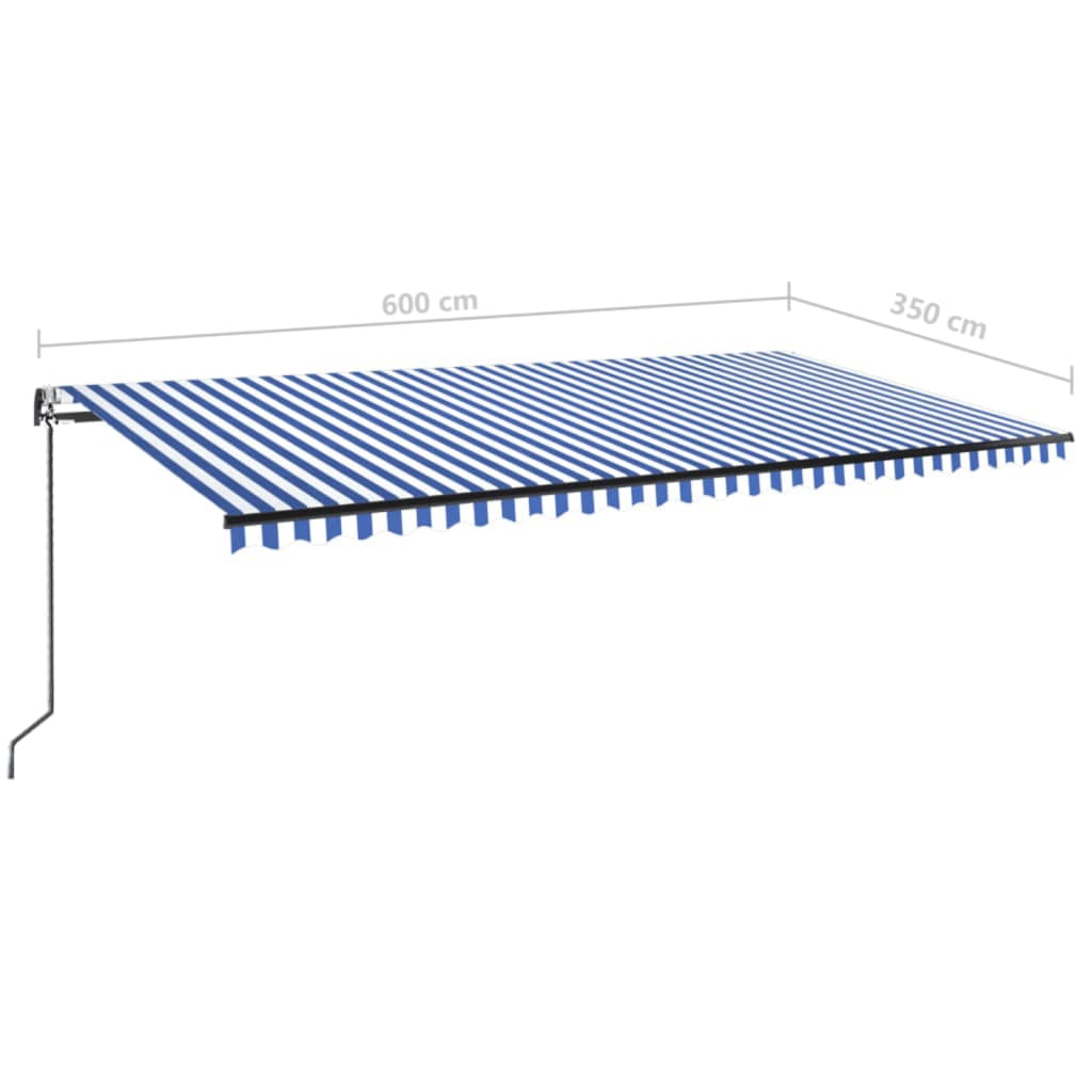 Automatic retractable awning 600x350 cm Blue and white