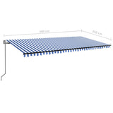 Automatic retractable awning 600x350 cm Blue and white