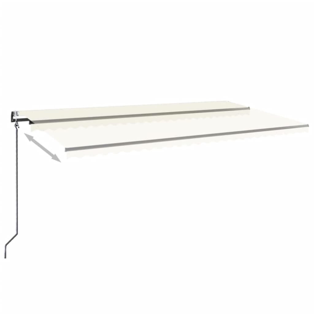 Auvent automatique avec capteur de vent et LED 600x350 cm Crème