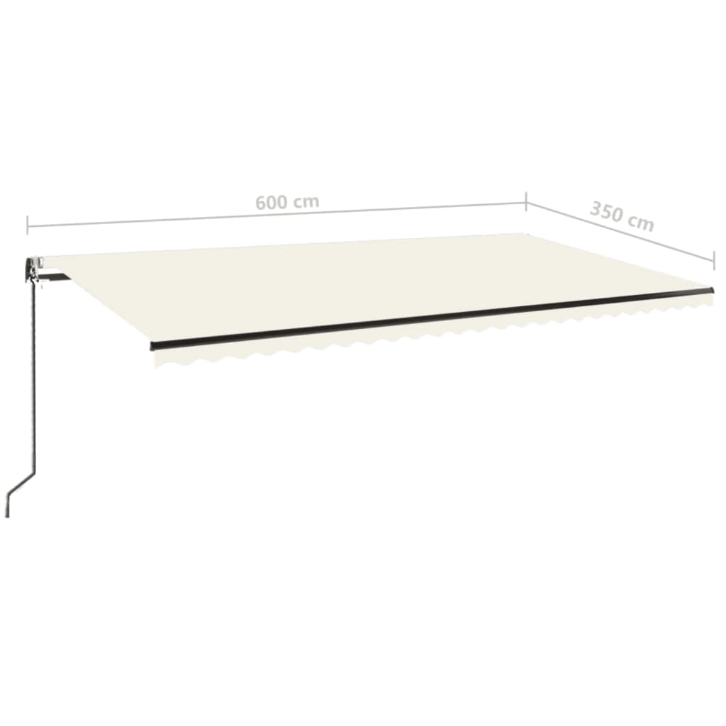 Auvent automatique avec capteur de vent et LED 600x350 cm Crème