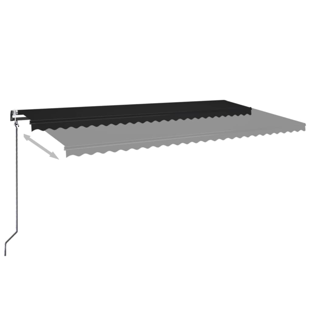 Auvent automatique capteur de vent et LED 600x350 cm Anthracite