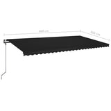 Auvent automatique capteur de vent et LED 600x350 cm Anthracite