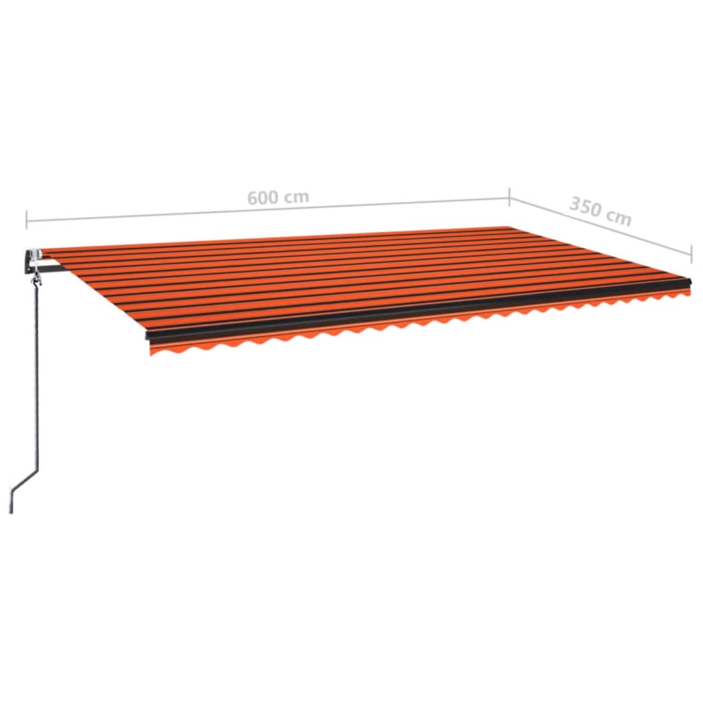 Automatischer Markisen-Windsensor LED 600x350 cm Orangebraun