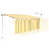 Auvent rétractable automatique avec store 3,5x2,5 m Jaune blanc