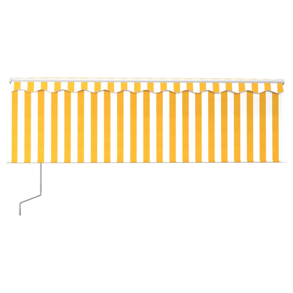 Auvent automatique store capteur de vent LED 4x3m Jaune blanc