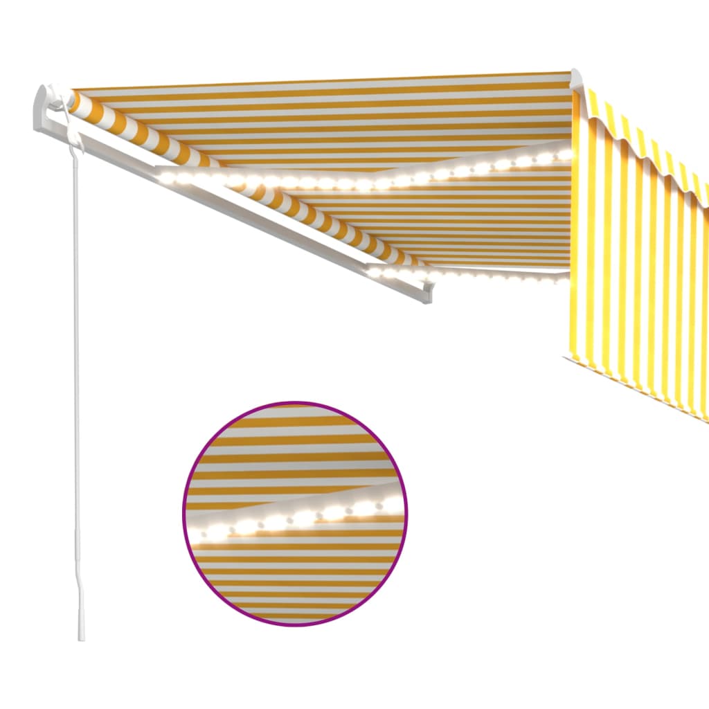 Automatischer Markisen-Windsensor LED 4,5x3 m Gelb und Weiß