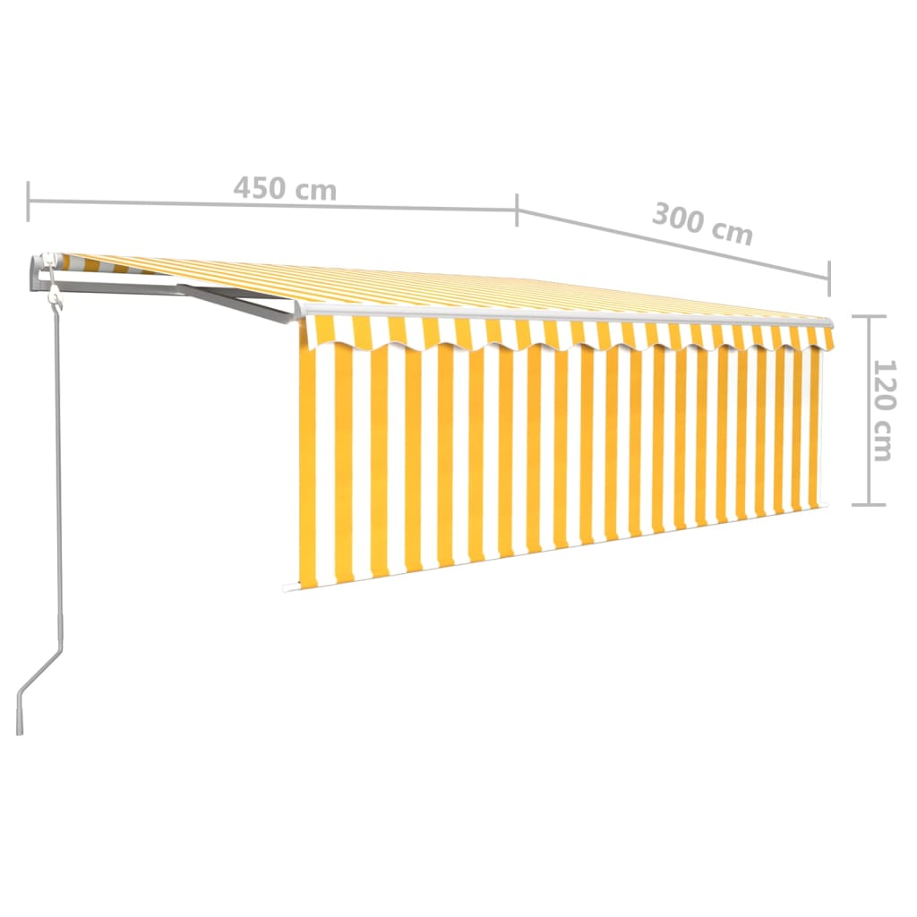 Automatischer Markisen-Windsensor LED 4,5x3 m Gelb und Weiß