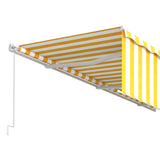 Auvent manuel rétractable avec store 6x3 m Jaune et blanc