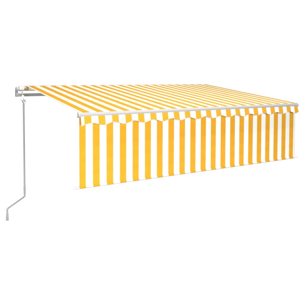 Automatic retractable awning with blind 6x3 m Yellow and white