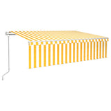 Automatic retractable awning with blind 6x3 m Yellow and white