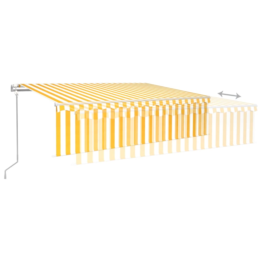 Auvent automatique rétractable avec store 6x3 m Jaune et blanc