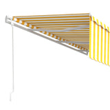 Automatic retractable awning with blind 6x3 m Yellow and white