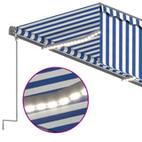 Automatic awning LED blind wind sensor 3x2.5 m Blue/white