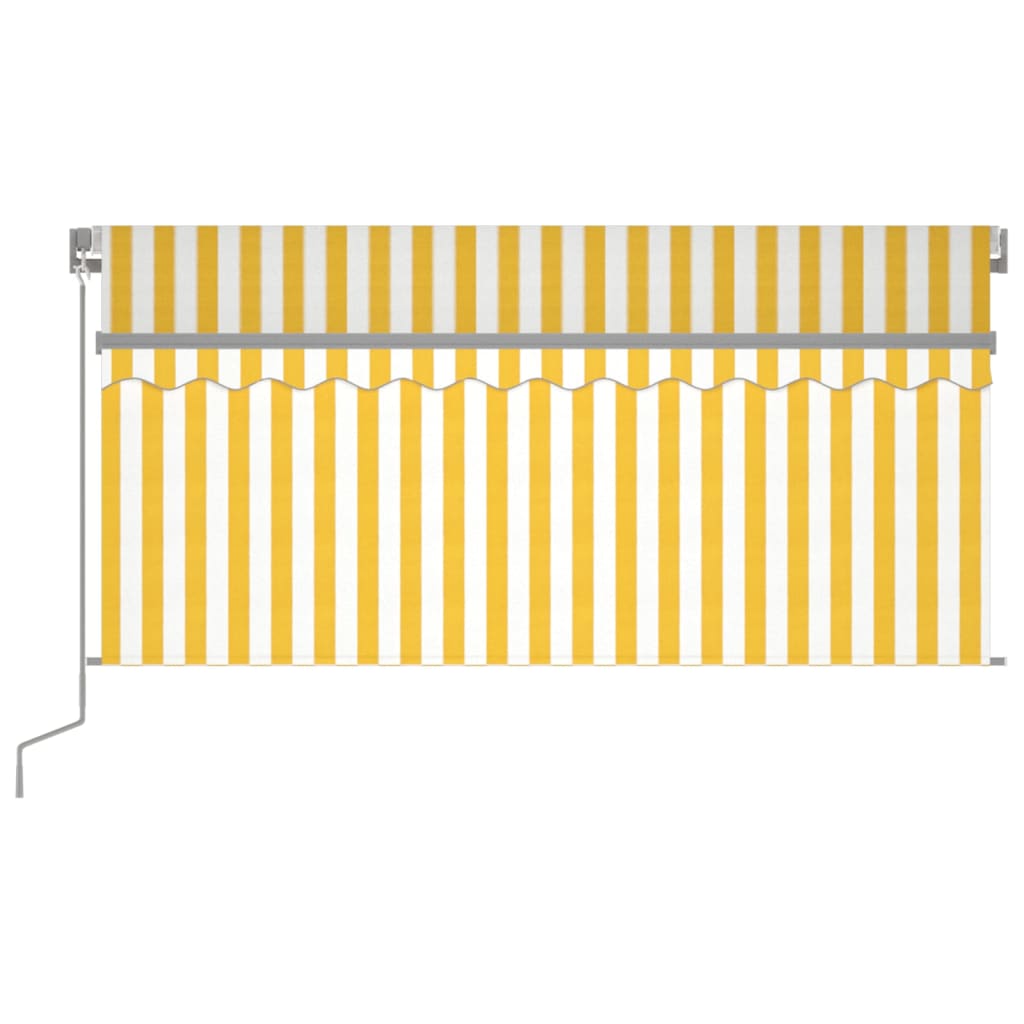 Auvent rétractable manuel store LED 3,5x2,5 m Jaune et blanc