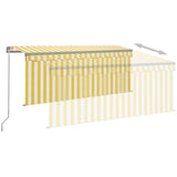 Auvent rétractable manuel store LED 3,5x2,5 m Jaune et blanc