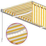 Auvent rétractable manuel store LED 3,5x2,5 m Jaune et blanc