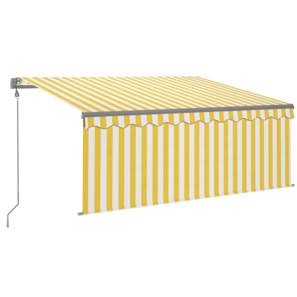 Auvent rétractable automatique avec store 3,5x2,5 m Jaune blanc