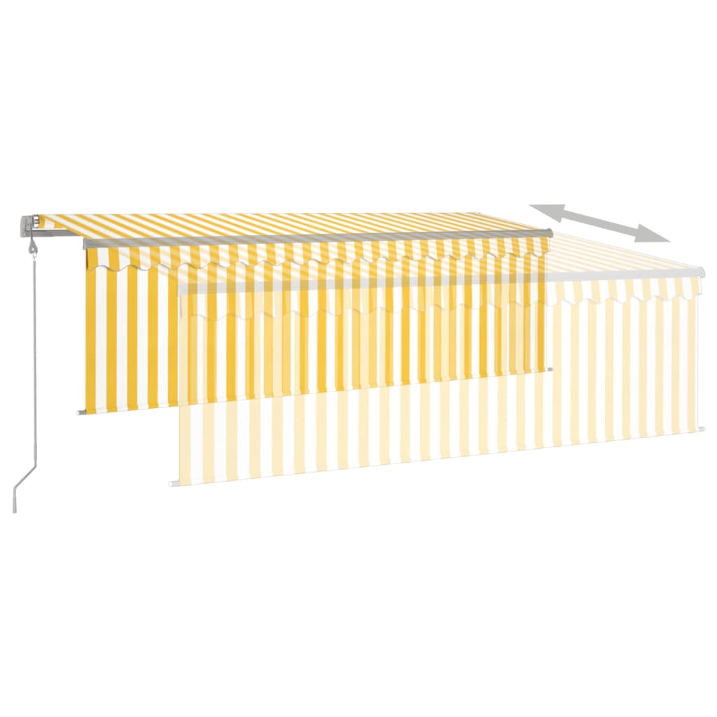 Auvent automatique rétractable avec store 4x3 m Jaune et blanc