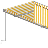 Auvent automatique rétractable avec store 4x3 m Jaune et blanc