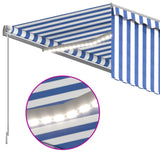 Automatic awning blind wind sensor LED 4x3m Blue and white