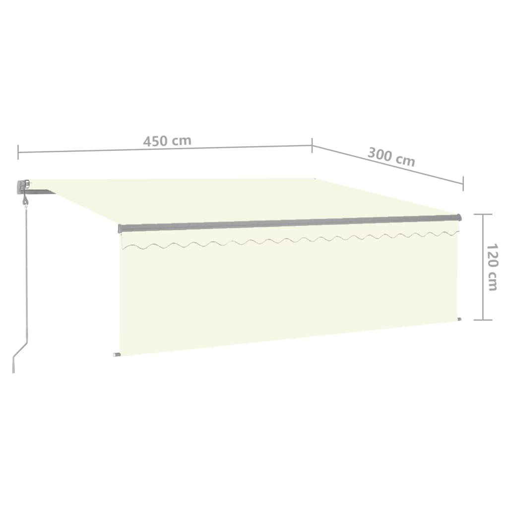 Auvent automatique rétractable avec store 4,5x3 m Crème