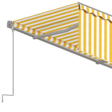 Auvent automatique rétractable avec store 4,5x3m Jaune et blanc