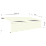 Manual retractable awning with blind and LED 5x3 m Cream