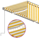 Auvent rétractable manuel avec store LED 5x3 m Jaune et blanc