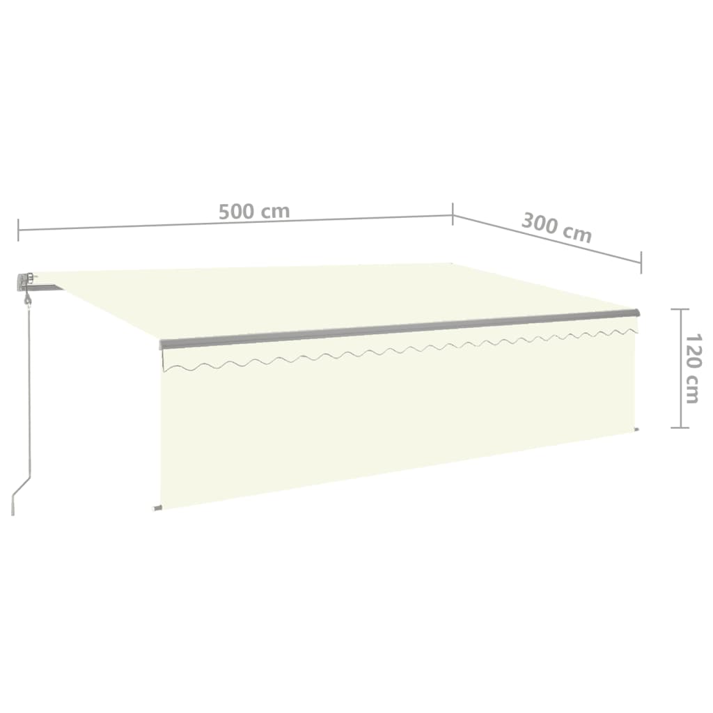 Auvent rétractable automatique avec store 5x3 m Crème