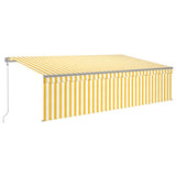 Automatic retractable awning with blind 5x3 m Yellow and white