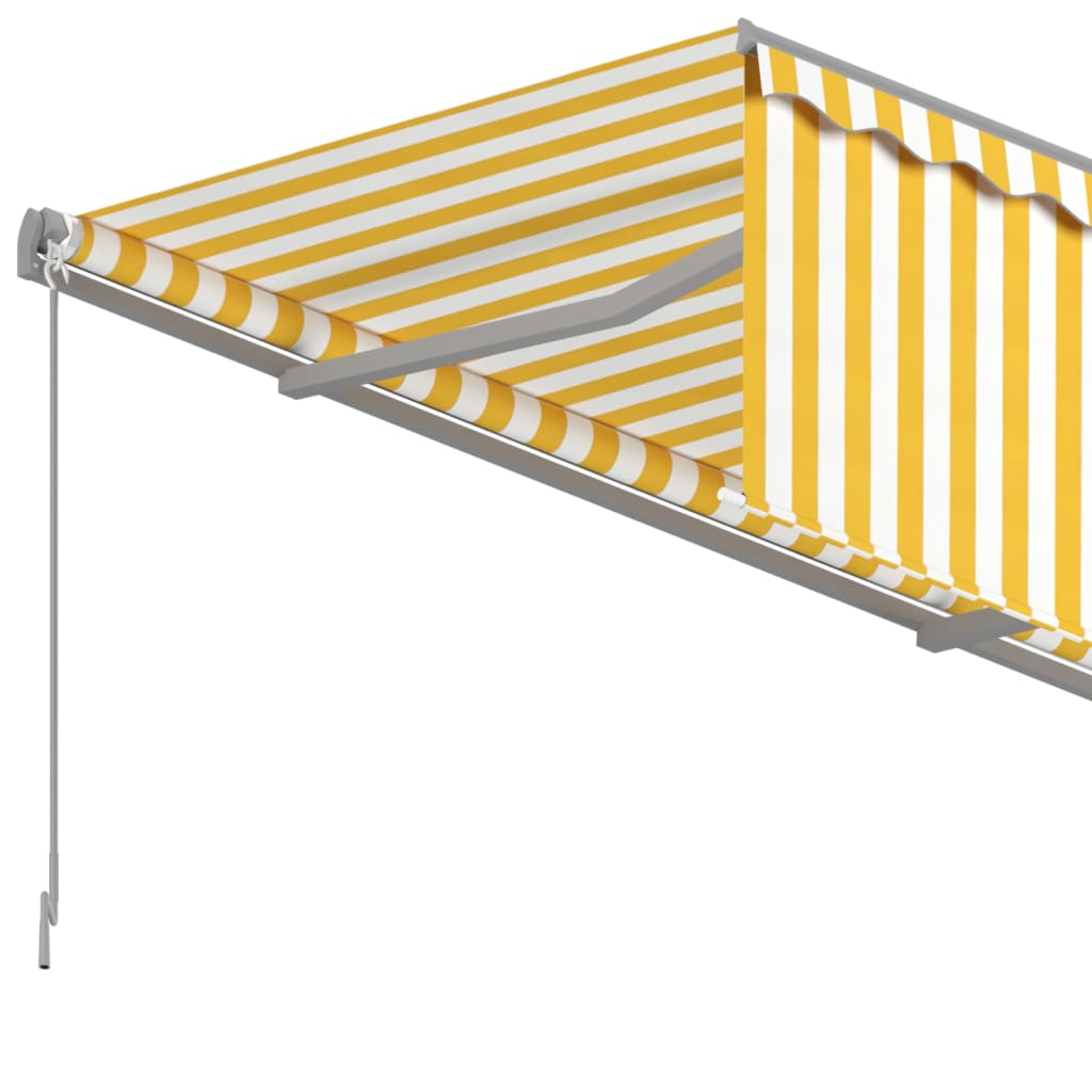 Automatic retractable awning with blind 5x3 m Yellow and white