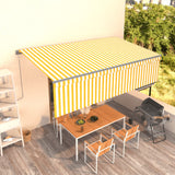 Automatic retractable awning with blind 5x3 m Yellow and white