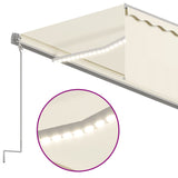 Auvent automatique store capteur de vent et LED 5x3 m Crème