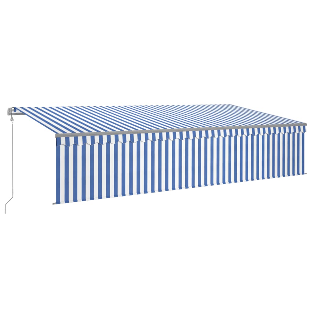 Auvent automatique rétractable avec store 6x3 m Bleu et blanc