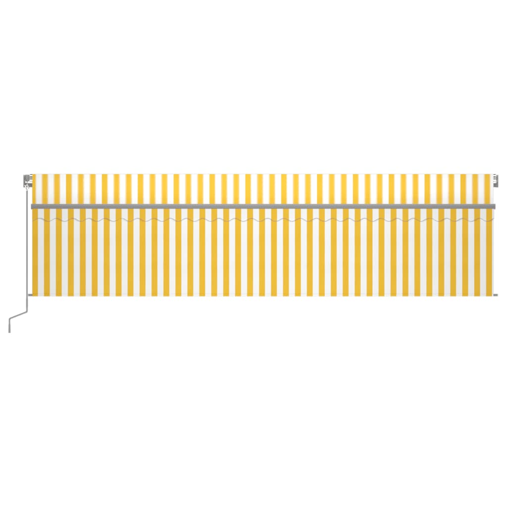 Auvent automatique store capteur de vent LED 6x3 m Jaune/blanc