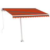 Auvent manuel rétractable sur pied 300x250 cm Orange et marron