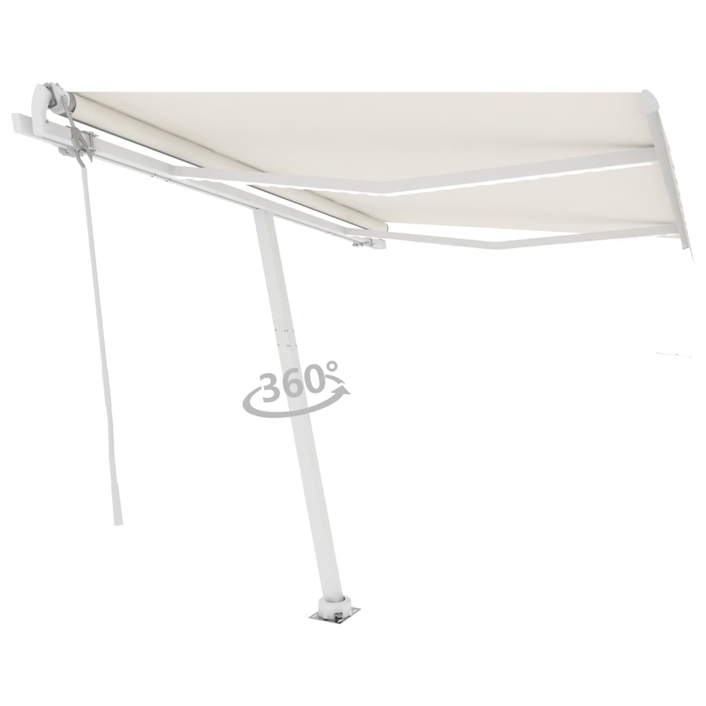 Auvent automatique avec capteur de vent et LED 300x250 cm Crème