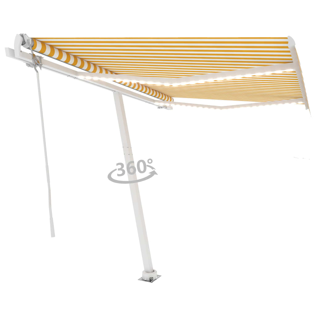 Automatischer Markisen-Windsensor und LED 300x250cm Gelb/Weiß