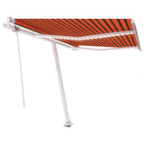 Auvent automatique capteur de vent/LED 300x250 cm Orange/marron