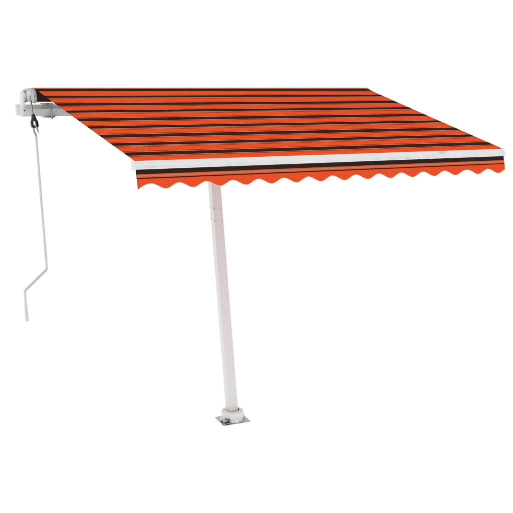 Auvent automatique capteur de vent/LED 300x250 cm Orange/marron