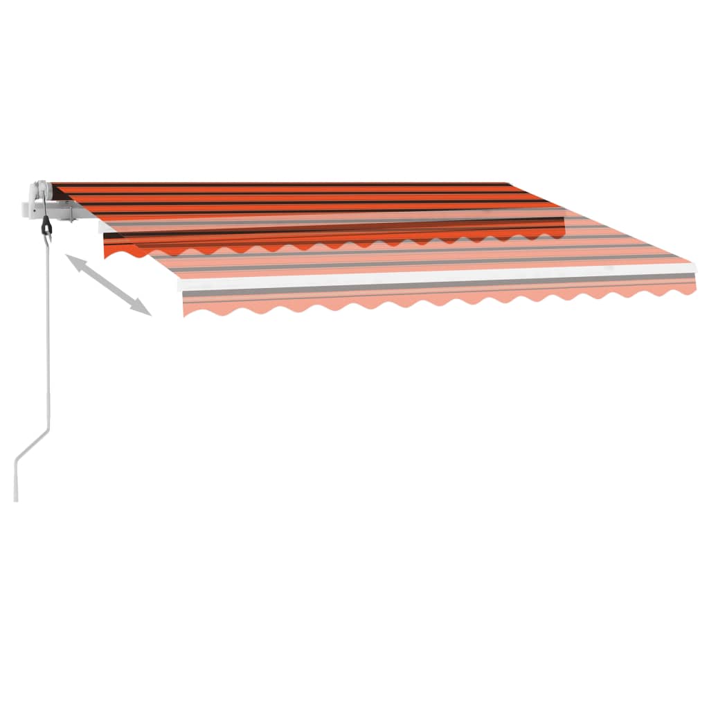 Auvent automatique capteur de vent/LED 300x250 cm Orange/marron