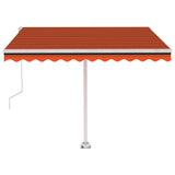 Auvent automatique capteur de vent/LED 300x250 cm Orange/marron