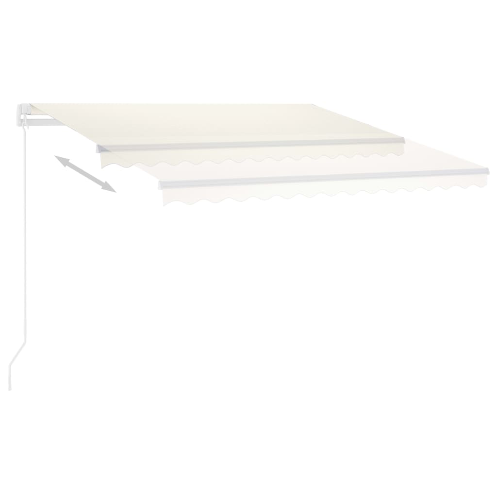 Auvent automatique avec capteur de vent et LED 350x250 cm Crème