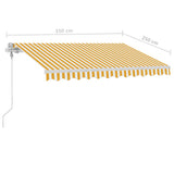 Automatischer Markisen-Windsensor/LED 350x250cm Gelb und Weiß