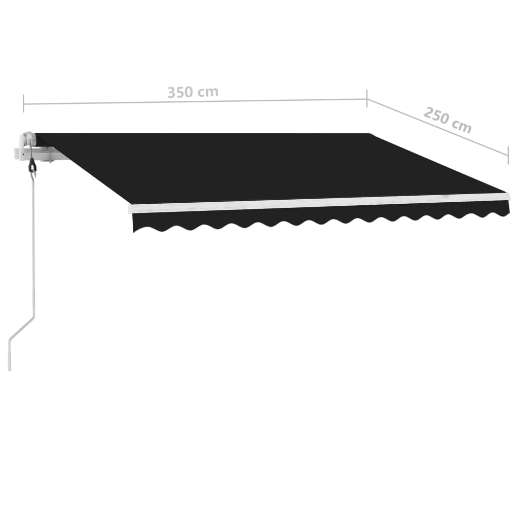 Automatischer Markisenwindsensor und LED 350x250 cm Anthrazit