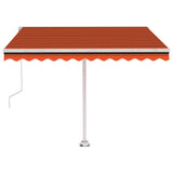 Auvent automatique capteur de vent/LED 350x250 cm Orange/marron