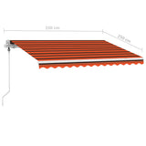 Auvent automatique capteur de vent/LED 350x250 cm Orange/marron