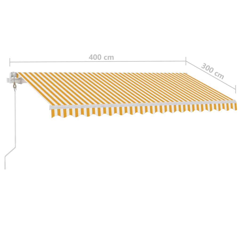 Automatische Markise zu Fuß 400x300 cm Gelb und Weiß