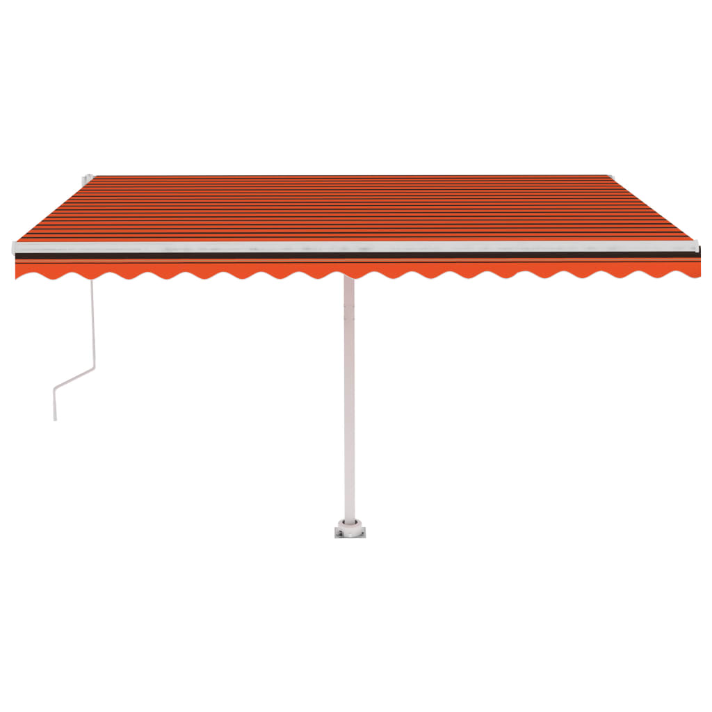 Auvent automatique capteur de vent/LED 400x300 cm Orange/marron